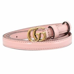 Gucci Marmont Pink patent Leather Skinny Belt with Gold Double G Buckle